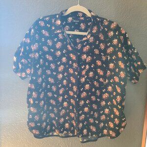 Madewell Floral Corduroy Button Up